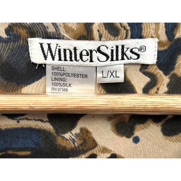 Vintage WinterSilks Fall Abstract Pattern Shawl L/XL Artsy Elevated Autumn Style - Picture 3 of 7